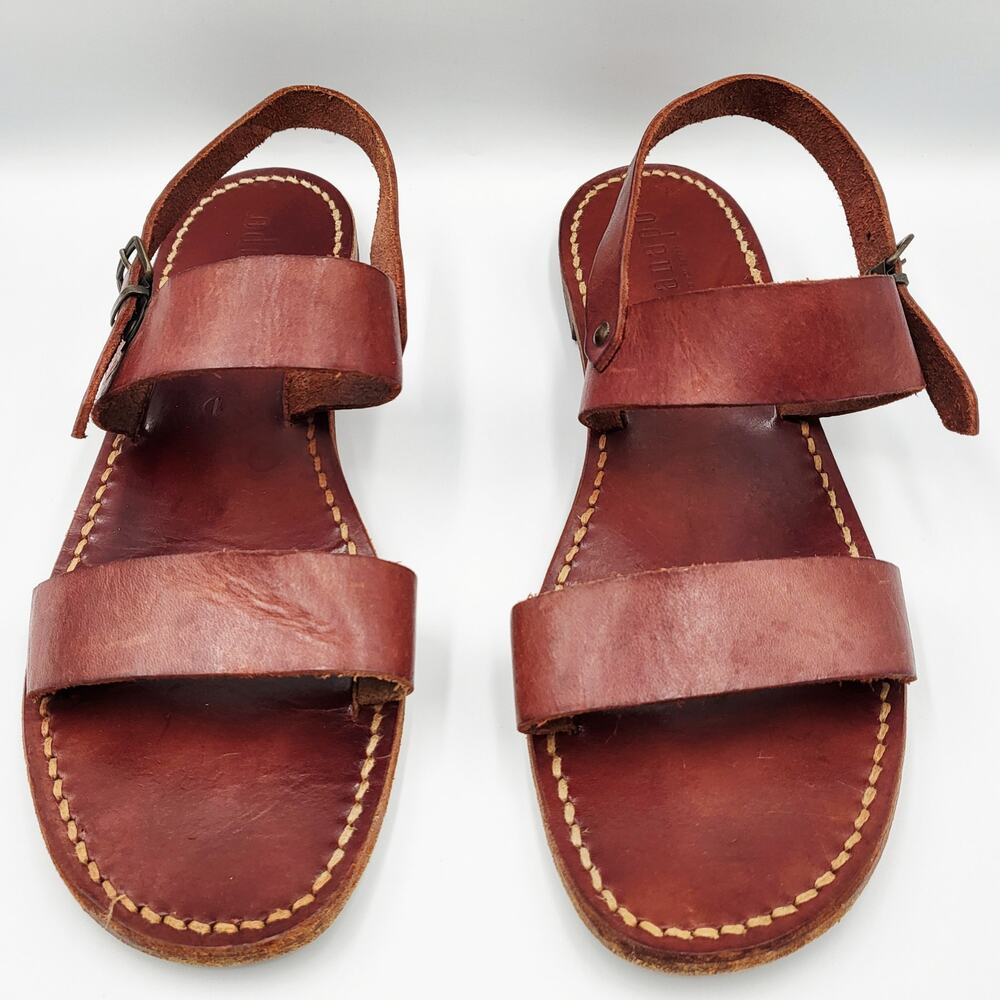 Lanapo Ciinque Terre Brown Genuine Leather Strappy Sandals Made in Italy Size 1